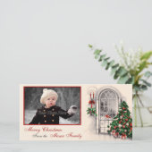 Carte photo de scène de Noël Vintage (Debout devant)