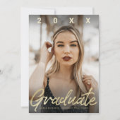 Carte photo de script de brosse or ultra moderne (Devant)