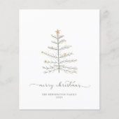 Carte photo de script de l'arbre de Noël du budget (Devant)