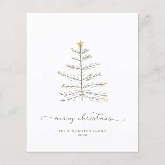 Carte photo de script de l'arbre de Noël du budget (Devant)