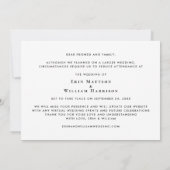 Carte Photo de script de Mariage de taille réduite (Dos)