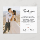 Carte photo de script du Merci de Mariage de coeur (Devant)