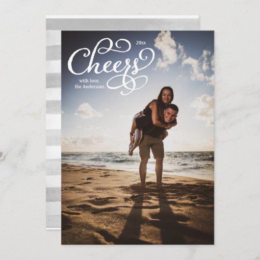 Carte photo de script élégant (Devant / Derrière)