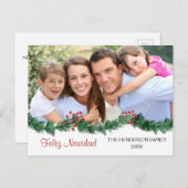 Carte photo de script espagnol Feliz Navidad (Devant / Derrière)