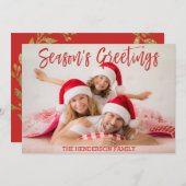 Carte photo de script lettres main Bonnes Fêtes (Devant / Derrière)