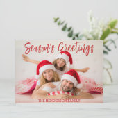 Carte photo de script lettres main Bonnes Fêtes (Debout devant)