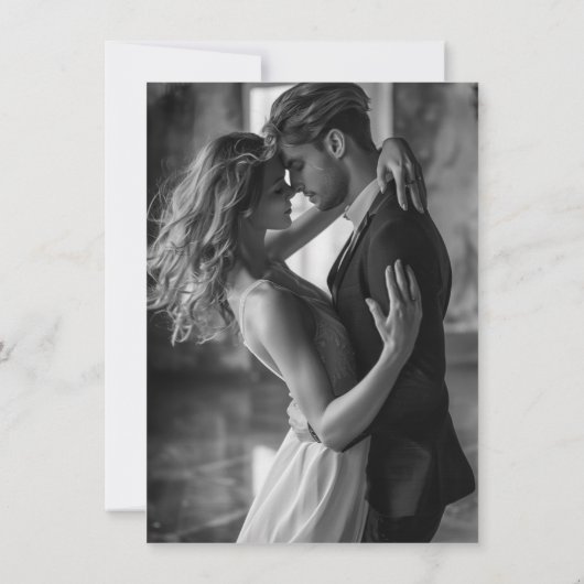 Carte Photo de script minimal moderne Enregistrer la dat (Dos)