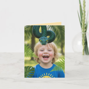 Carte Photo de serpent de jungle d'anniversaire