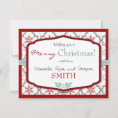 Carte photo de snowflakes rétro A2 (Dos)