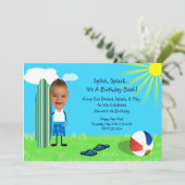 Carte photo de surf de plage (Debout devant)