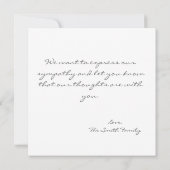 Carte photo de sympathie (Dos)