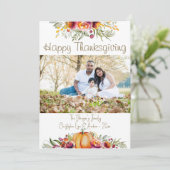 Carte photo de Thanksgiving avec citrouilles et fe (Debout devant)