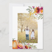 Carte photo de Thanksgiving avec citrouilles et fe (Dos)