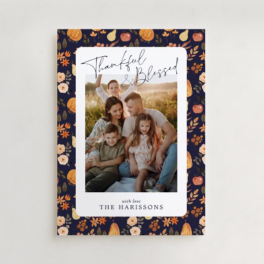 Carte photo de Thanksgiving de l'automne de la Mar