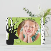 Carte photo de toile de vacances de vert de cerfs (Debout devant)