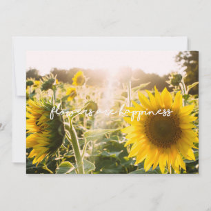 Carte Photo de tournesol réel Champ Fleurs sont bonheur