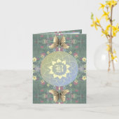Carte Photo de toutes les occasions Floral Mandala (Fleur jaune)