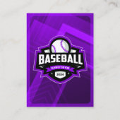 Carte photo de trading joueur de baseball violet e (Dos)