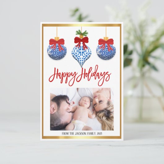 Carte photo de vacances (Debout devant)