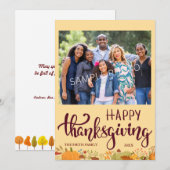 Carte photo de vacances à bon thanksgiving (Devant / Derrière)