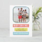 Carte photo de vacances à cadre mignon (Debout devant)