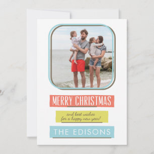 Carte photo de vacances à cadre mignon