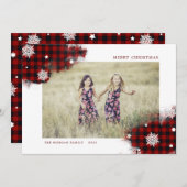 carte photo de vacances à l'éclaboussure de flocon (Devant / Derrière)