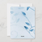 Carte photo de vacances à plat Feuille bleu (Dos)