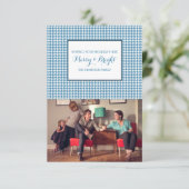 Carte photo de vacances Blue Houndstooth (Debout devant)