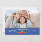 Carte photo de vacances Blue Retro | horizontal (Devant)