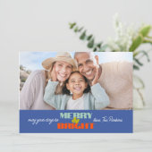 Carte photo de vacances Blue Retro | horizontal (Debout devant)