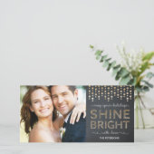 Carte photo de vacances brillant - Or (Debout devant)