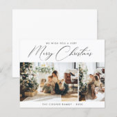 Carte photo de vacances budgétaires | Noël moderne (Devant / Derrière)