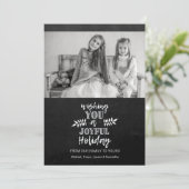 Carte photo de vacances | Chalkboard - la joie (Debout devant)