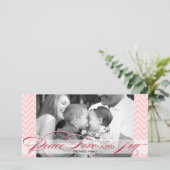 Carte photo de vacances Chevron et Script (Debout devant)
