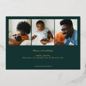 Carte photo de vacances Chic Sprout Green et Gold  (Verso)