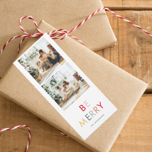 Carte Photo de vacances Collage moderne Coloré Soyez J