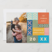 Carte photo de vacances Coloré Quilt (Devant)