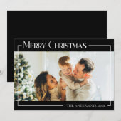 Carte photo de vacances de famille de Noël moderne (Devant / Derrière)