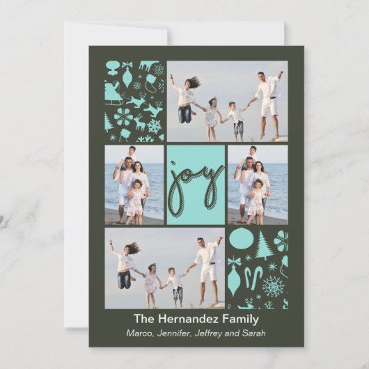 Carte photo de vacances de motif de Noël assorti (Devant)