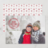 Carte photo de vacances de Noël à main tirée (Devant / Derrière)