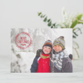 Carte photo de vacances de Noël à main tirée (Debout devant)