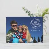 Carte photo de vacances de Noël à main tirée (Debout devant)