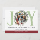 Carte Photo de vacances de Noël avec fleurs de coton du (Devant)