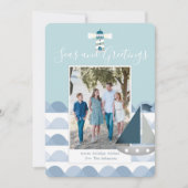 Carte photo de vacances de Noël côtier (Devant)