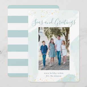Carte photo de vacances de Noël de la côte