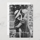 Carte photo de vacances de recouvrement de flocon (Devant / Derrière)