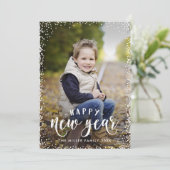 Carte photo de vacances du Jour de l'An encadré (Debout devant)