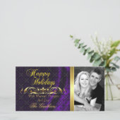 Carte photo de vacances en soie et or en dentelle (Debout devant)