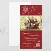 Carte photo de vacances flocons de neige dispersés (Devant / Derrière)